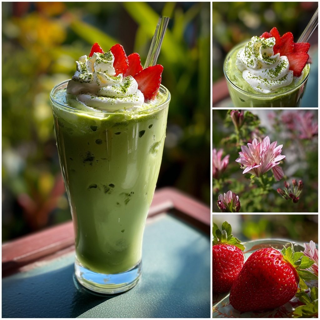 Iced Strawberry Matcha Cream Drink