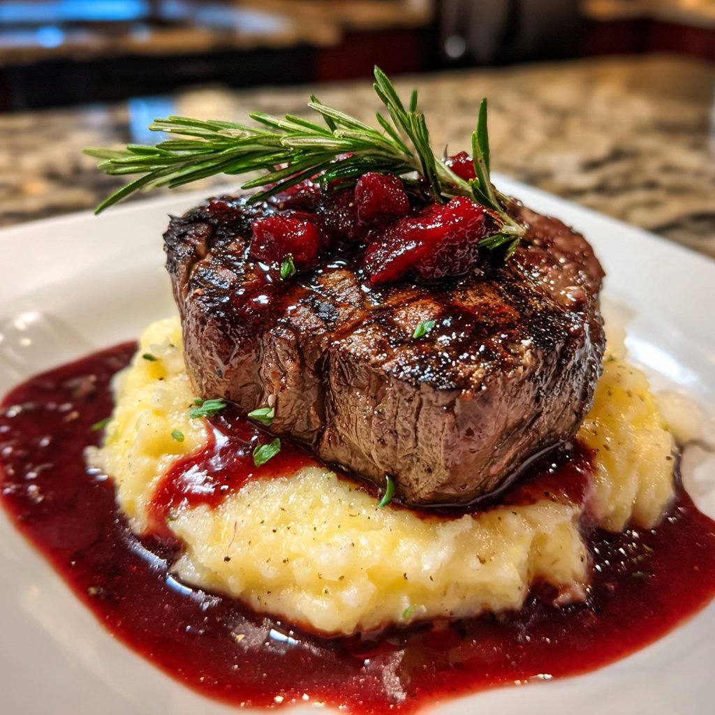 Romantic Filet Mignon with Red Wine Sauce